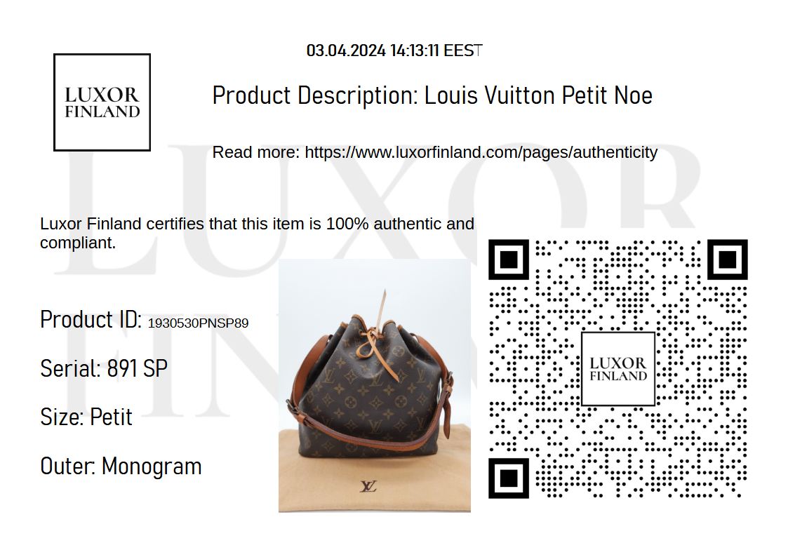 Louis Vuitton Petit Noe