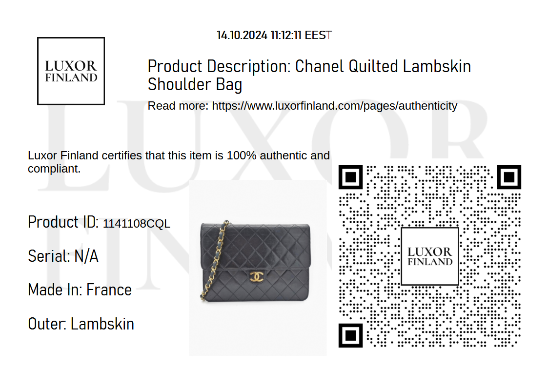 Chanel Lambskin Laukku 24k Kulta