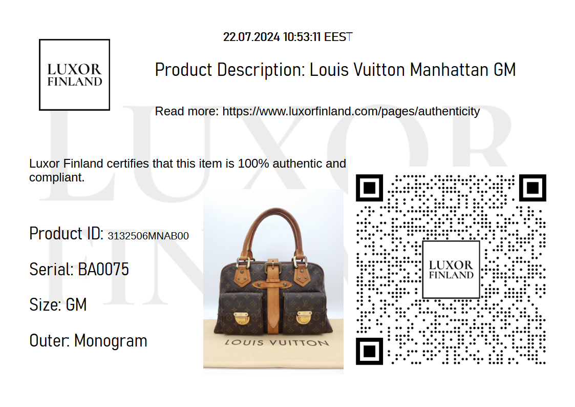 Louis Vuitton Manhattan GM – Luxor Finland