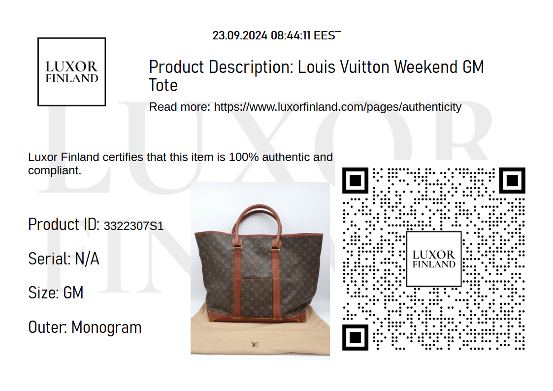 Louis Vuitton Weekend GM Tote
