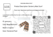 Burberry Wool Scarf