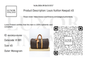 Louis Vuitton Keepall 45