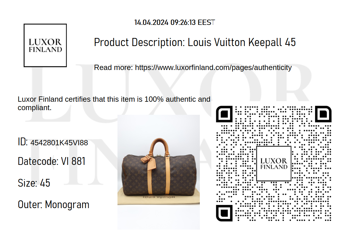 Louis Vuitton Keepall 45