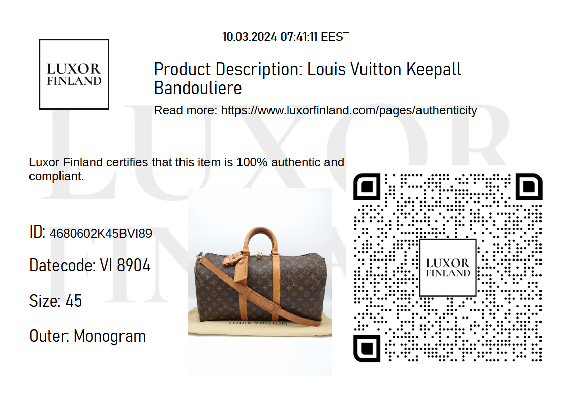 Louis Vuitton Keepall 45 Bandouliere