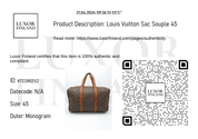 Louis Vuitton Sac Souple 45