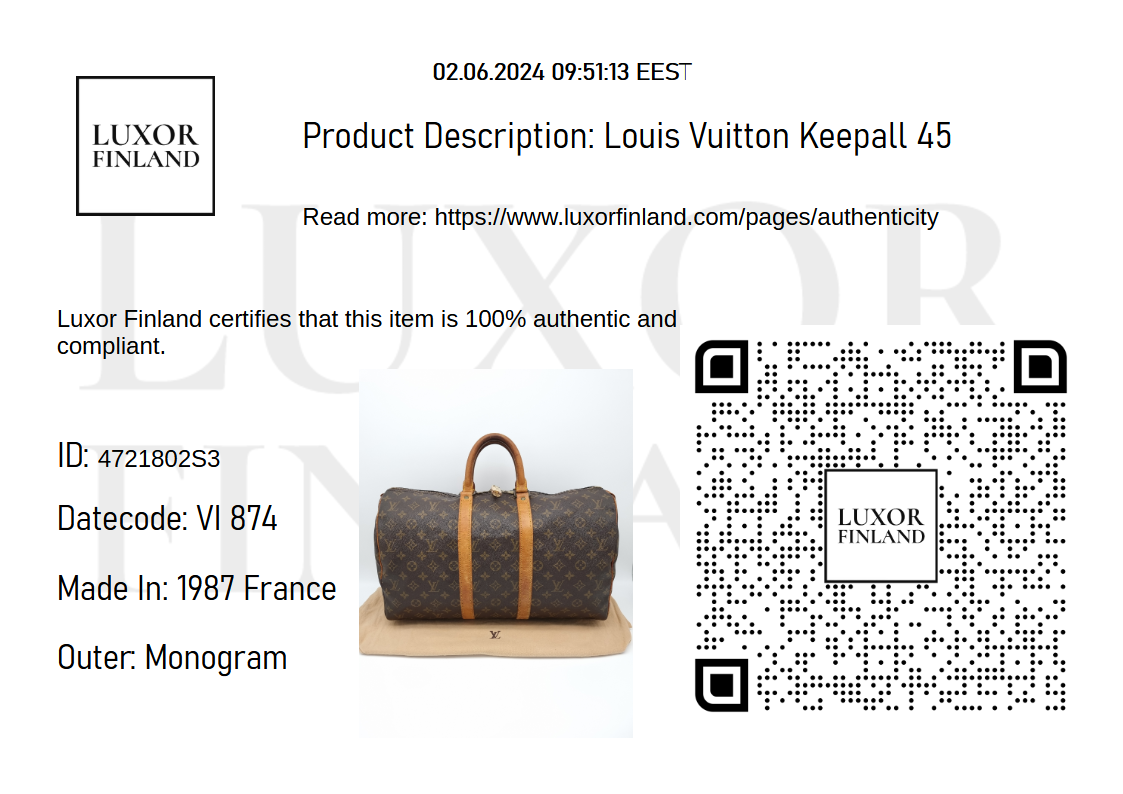 Louis Vuitton Keepall 45