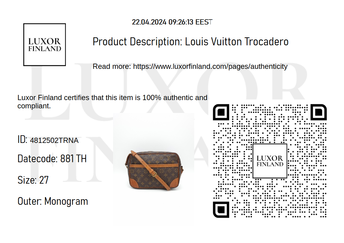 Louis Vuitton Trocadero 27