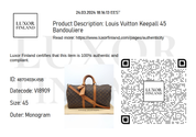 Louis Vuitton Keepall 45 Bandouliere
