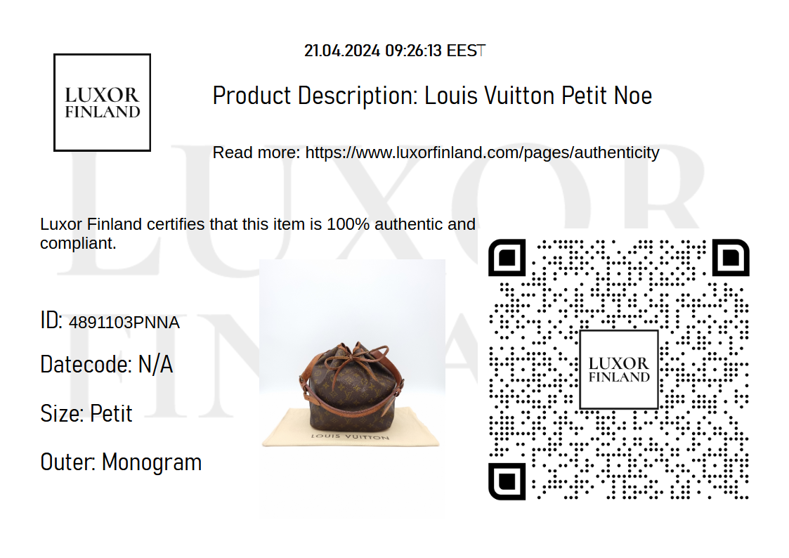 Louis Vuitton Petit Noe