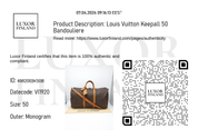 Louis Vuitton Keepall 50 Bandouliere